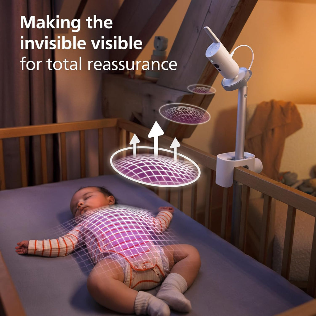 Philips Avent Premium Connected Baby Monitor, Smart Baby Monitor with App, 1080p Camera, SenseIQ Sleep & Breathing Motion Tracking, Cry Detection & Translation, Two-Way Audio, Night Vision, SCD973/37