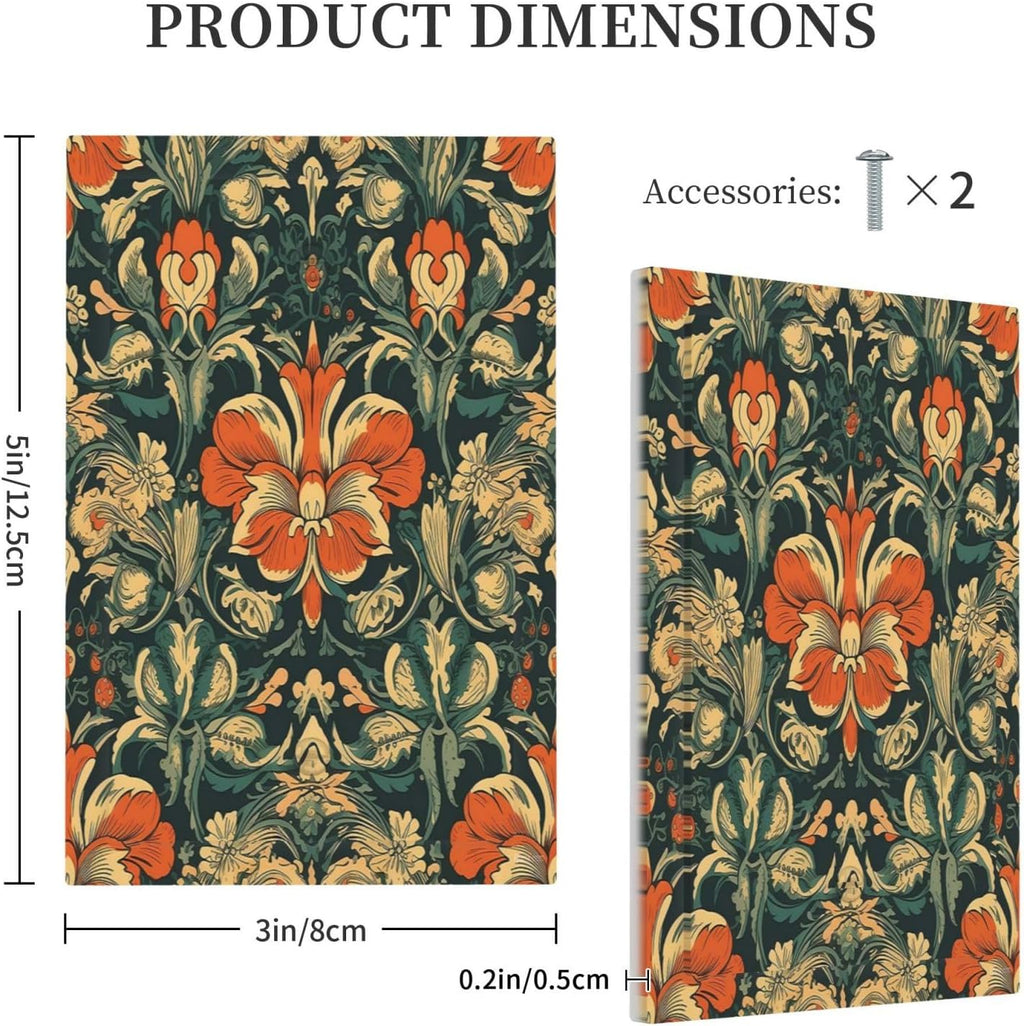 Light Switch Cover Plate William Morris Abstract Floral Plant Pattern Orangeyellowgreen 1 Gang No Device Blank Electrical Wall Plates Faceplate Decorative Switch Plate for Bedroom