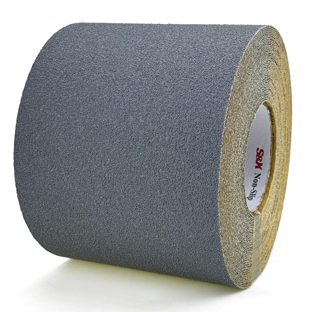 S&X Gray Anti Slip Tape 6 Inch x 60 FT Roll, Ultimate Non-Slip Skid Grip Tape for Outdoor Stair Treads, Wooden Steps & Exterior Grips, Grit 60, Waterproof, Extra-Durable