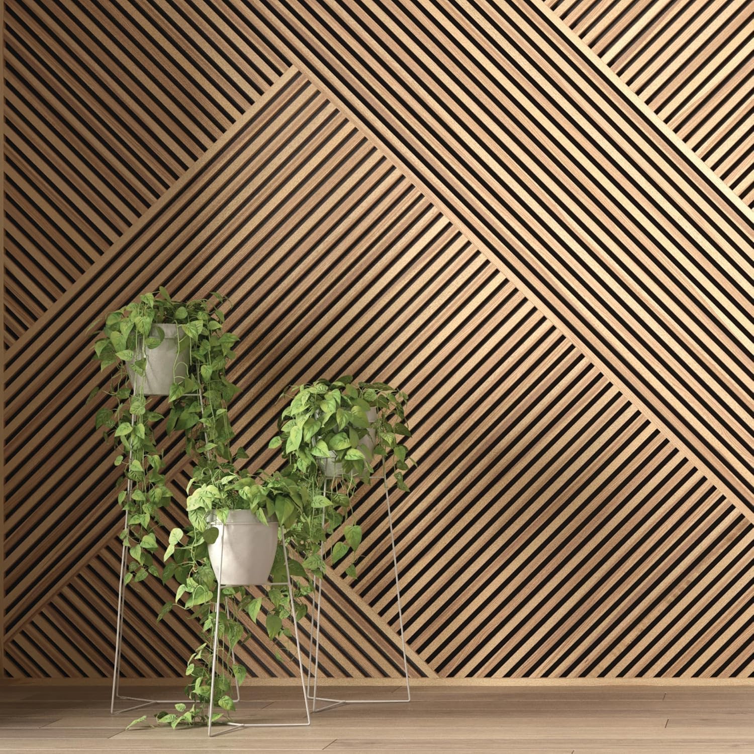Wood Panels for Wall - Oak Acoustic Wall Panels - 4PK Wall Wood Panels - 94.49” x 12 - Soundproof Wall Panels for Decor - Acoustic Slat Wood Wall Panels for Interior Decoration of Walls (Oak) (Oak)