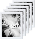 KTKDE 8.5x11 Picture Frame Set of 5,Certificate Frame White with Clear Plexiglass, 8.5 by 11 Picture Diploma Document Degree Frames for Wall and Tabletop,best gift