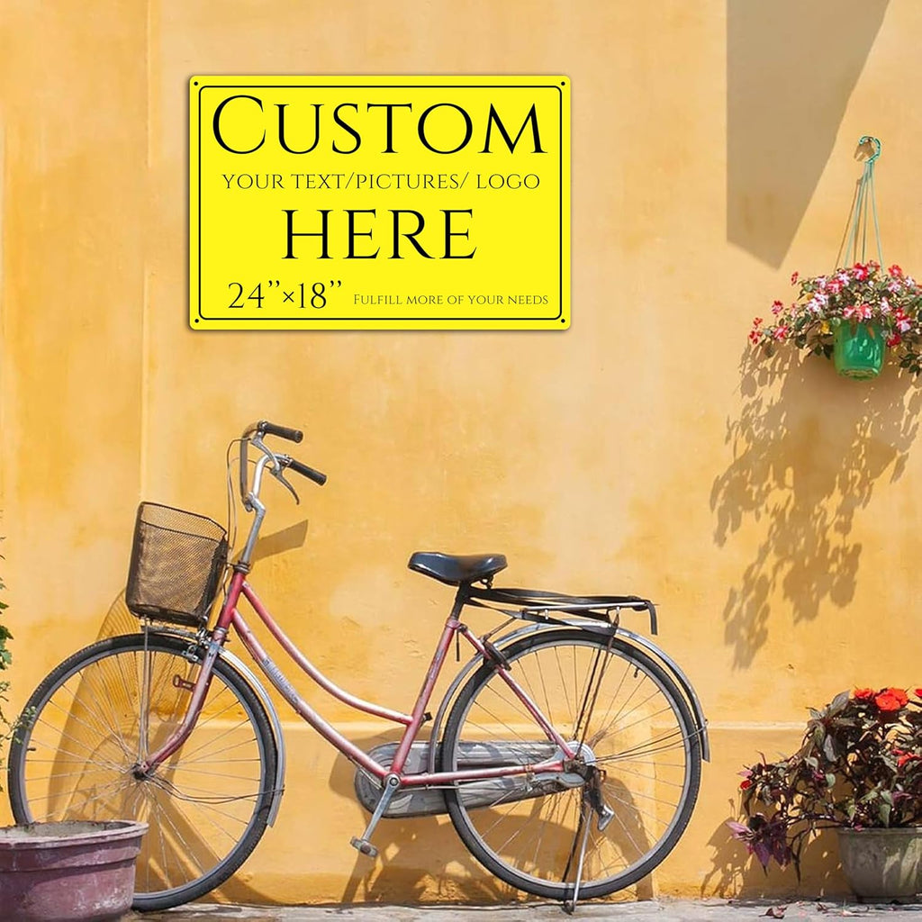 Custom Signs Outdoor Metal, personalized metal sign，Reflective，night visibility，Aluminum Weatherproof Metal Sign Multiple Sizes, Customize for Office, Business, Workplace, office, Home, Delivery Signs(24*18 Inch)
