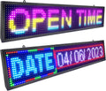 P10 LED Shop Sign Scrolling High-Brightness Custom LED Sign 40''x8'', WiFi Connected Full-Color Programmable Sign - Suitable for Various Indoor Commercial Billboards (1pcs)