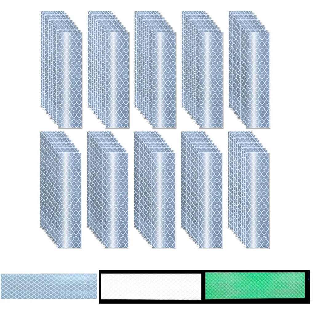 Glow in The Dark Reflective Stickers 1 inch X 4 inch for Car, High Visibility Warning Safety Reflective Strips (100 Pcs)