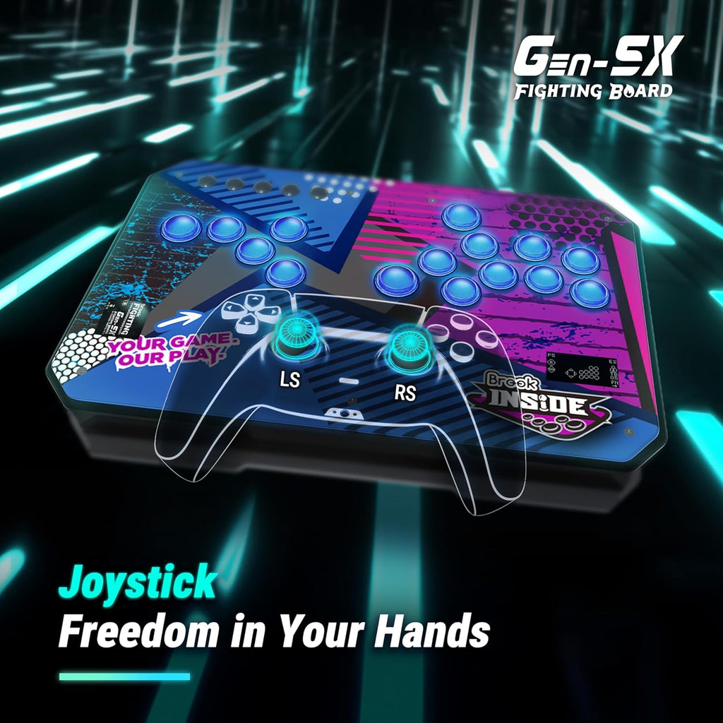Brook GEN5X Fighting Board – Ultimate Multi-Platform Support: Compatible with PS5, Xbox Series, NS 2, and PC – Ultra-Fast Responsiveness Ideal for Fighting Games (Exclusive Version)