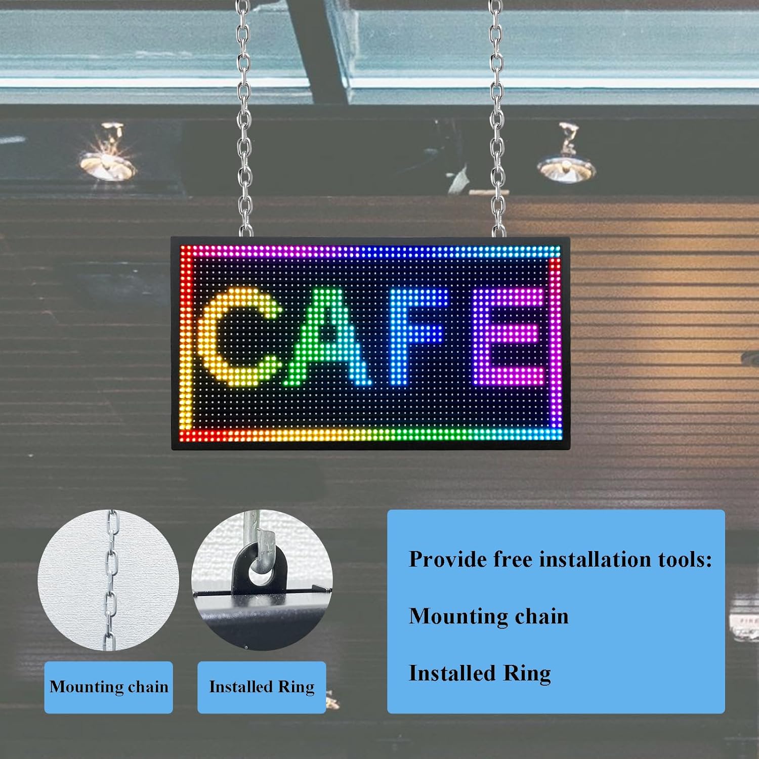 P10 Outdoor Scrolling Led Sign 27”X14” WIFI Control Full Color with High Brightness and New SMD Technology led sign Programmable for Store Business board
