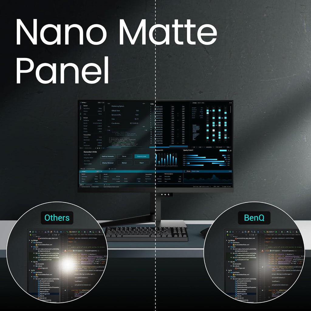 BenQ RD320U 32” 4K 3840x2160 Programming Monitor with 2000:1 Contrast Ratio, Nano Matte Panel, Backlight, 90W USB-C, Coding Modes, Night Hours Protection, Ergonomic Design, and Eye-Care Technology