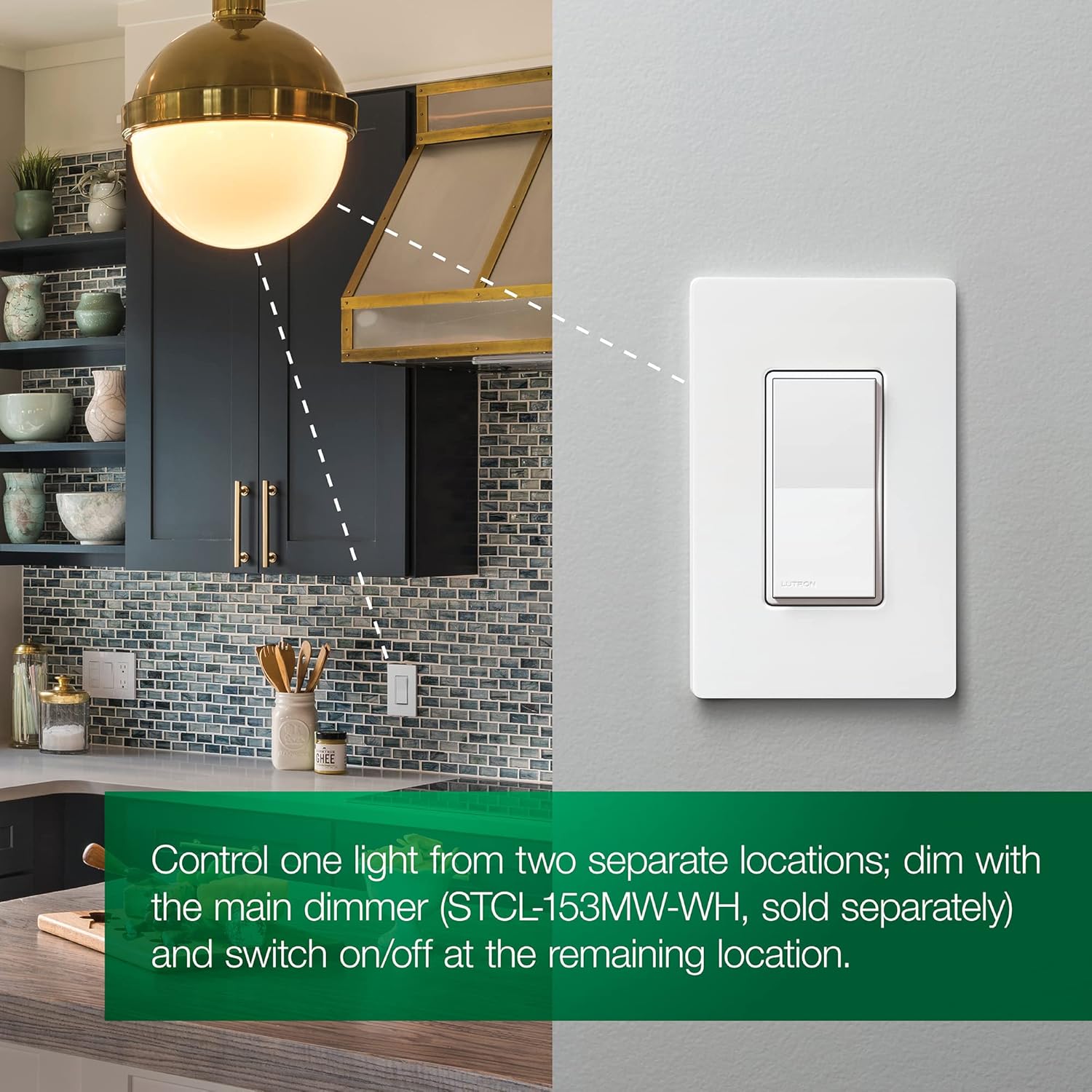 Lutron Sunnata Touch Dimmer Switch, LED+ Advanced Technology for LED and Incandescent, 3 Way/Multi Location, STCL-153MS-WH-3, White (3-Pack)