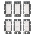 Lutron Caseta Original Smart Light Switch (Lutron Smart Hub Required), for Home, LED Lights, and Fans, 6 Amp, Single-Pole/3-Way, Neutral Required, PD-6ANS-WH-6-Pack, White, 6 Pack