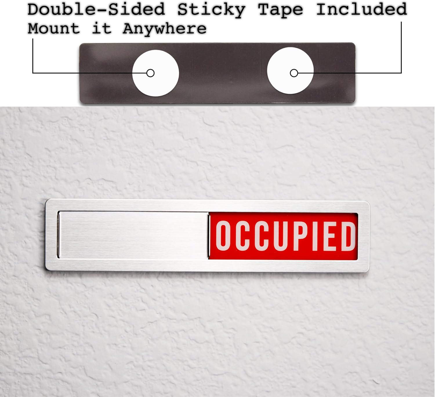 Stainless Steel Vacant/Occupied Privacy Sign for In Out Office Room Use, Vacant and Occupied Bathroom or Business Indicator Signs - Green & Red Professional Design