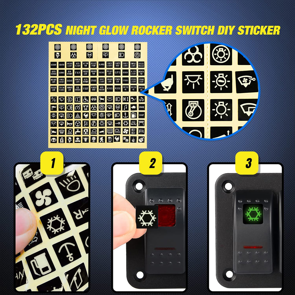 Nilight 2 Gang Rocker Switch Panel 12V 24V DC Red Switches Aluminum 5Pin ON Off PreWired Toggle Waterproof for Cars Boats ATVs UTVs
