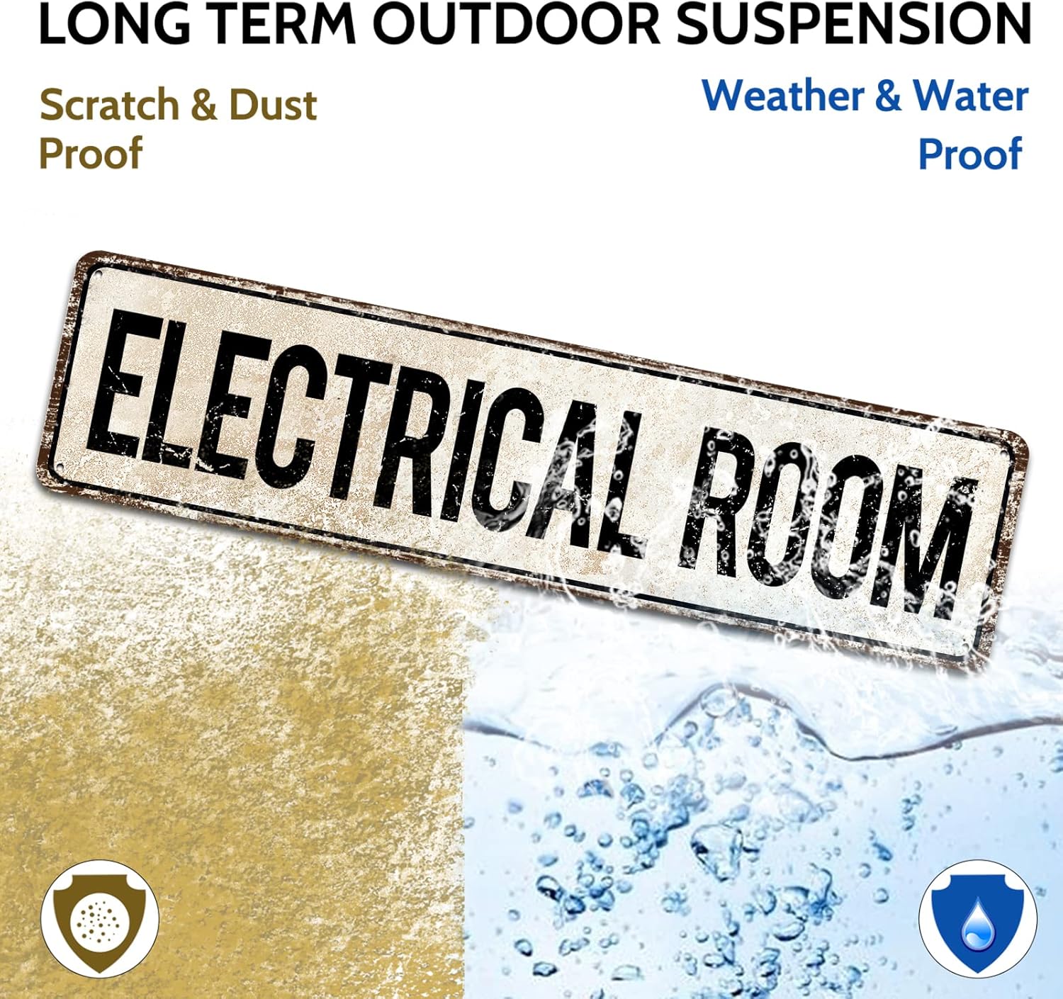 Electrical Room Door/Wall Sign, Sign for Door, Ensures Public Do Not Enter Restricted Areas - Private Access/Authorized Personnel Only, 4" by 16" Tin Sign