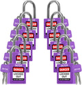 TRADESAFE Lockout Tagout Locks Set - 10 Purple Keyed Alike Padlocks, 2 Keys Per Lock, OSHA Compliant Loto Locks for Lock Out Tag Out Stations, Premium Grade