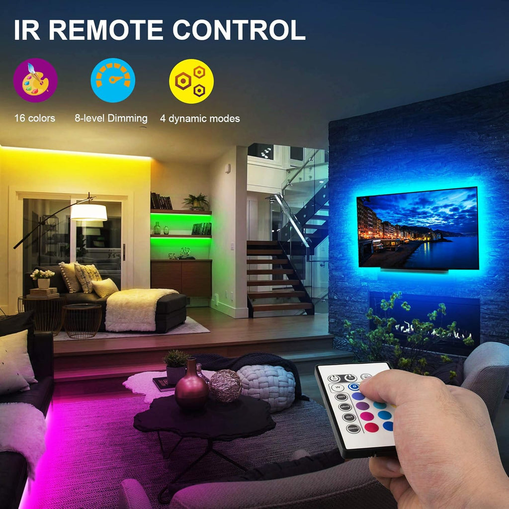 maylit Tv Led Backlight, 16.4ft Led Strip Lights for 75-85in Tv, Tv Lights kit with Remote, RGB Bias Lighting for Room Decor
