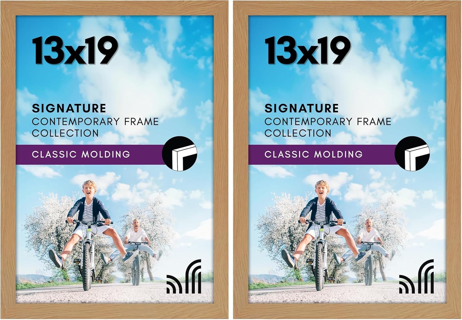 Americanflat 13x19 Picture Frame with Shatter-Resistant Glass - Gallery Style Frame with Engineered Wood - Signature Collection - Photo Frame for Wall Display - Dark Oak (Pack of 2)