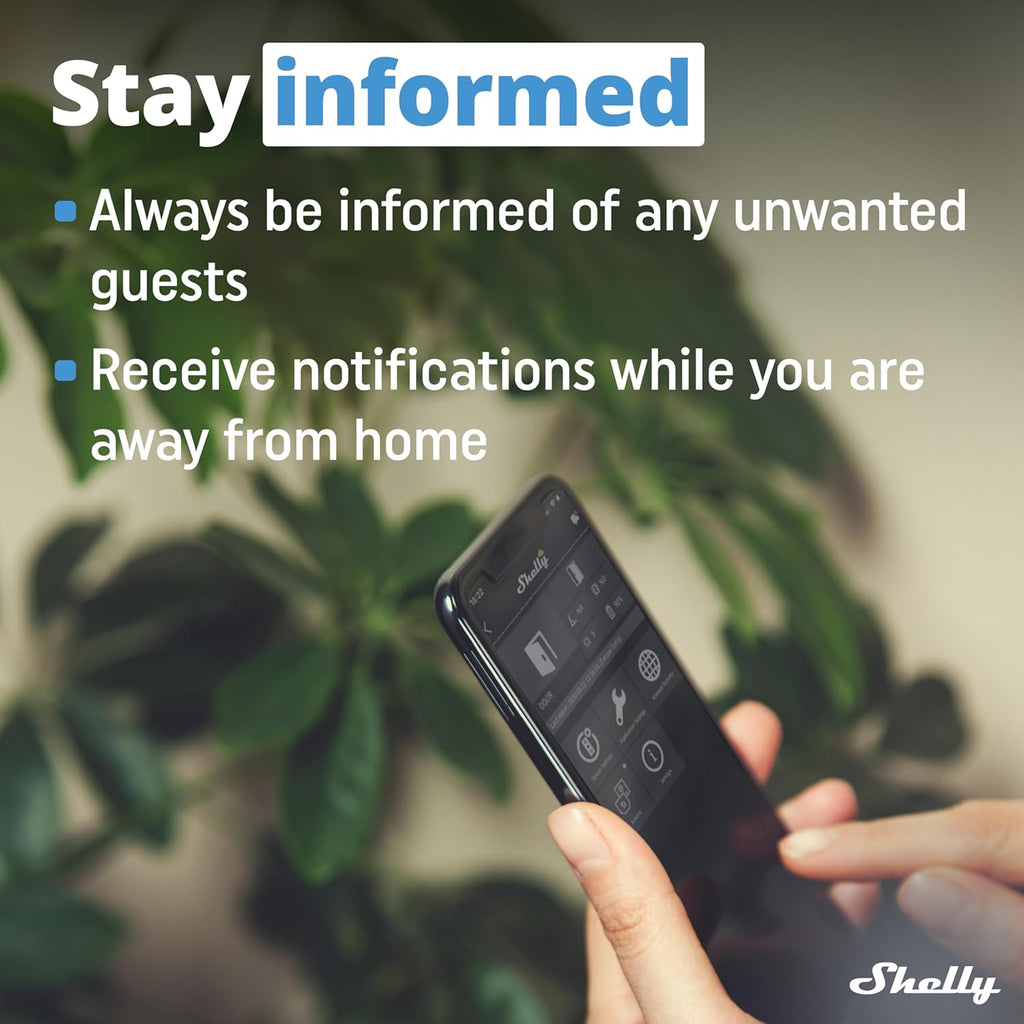 Shelly Blu Door/Window Black | Bluetooth Operated Sensor | Home Automation | iOS Android App | Alexa & Google Home Compatibility | Lux and Tilt Angle Measurement | Set Custom Activation Scenes