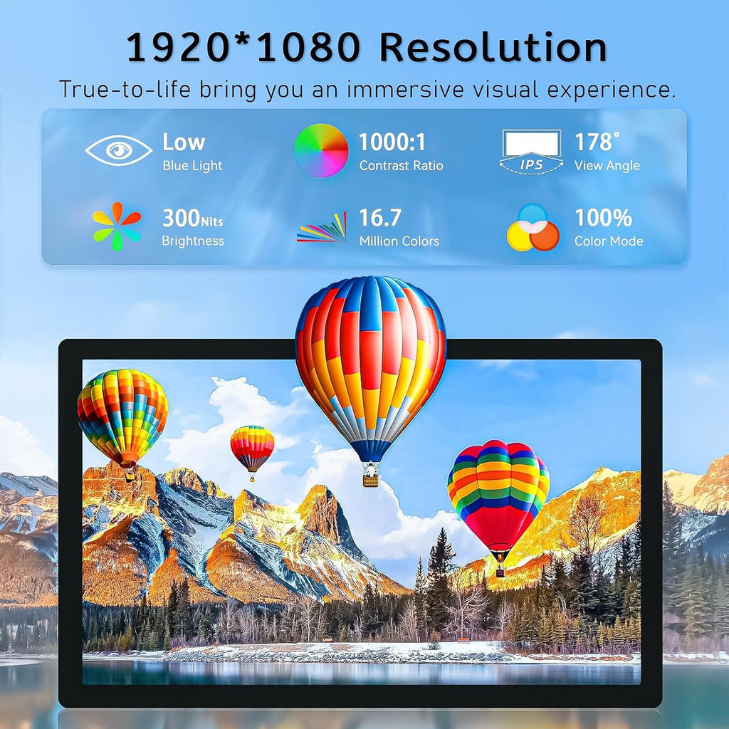 HMTECH 15.6'' Raspberry Pi Screen FHD 1920×1080 IPS Touchscreen Monitor, HDR Plug&Play, Secondary & External Monitor for Raspberry Pi 5/4/3/ Win 11/10/8/7