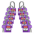 TRADESAFE Lockout Tagout Locks Set - 10 Purple Loto Locks, Lockout Locks Keyed Different, 2 Keys Per Lock, OSHA Compliant Lock Out Tag Out Padlocks, Safety Padlocks for Electrical Lockout Tag Out Kits