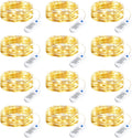 Minetom 12 Pack Fairy Lights Battery Operated String Lights, 8 Modes & Timer, 7ft 20LED Waterproof Silver Wire Twinkle Lights, Firefly Starry Moon Lights for Mason Jars DIY Christmas Wedding Party