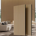 Wood Wall Panels, 45.3" x 23.6" Acoustic Panels for Wall and Ceiling, 3D Fluted Sound Absorbing Panel for Interior Wall Decor Noise Reduction (2Pcs-White Oak)