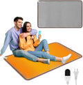 PVC 110V Heated Floor Mat Heater for Foot Warmer Under Desk 31.5 x 20 Inch Electric Heating Pad Energy Saving Carpet Pad Indoor Floor Heated Rug for Home Office Bathroom House Gray