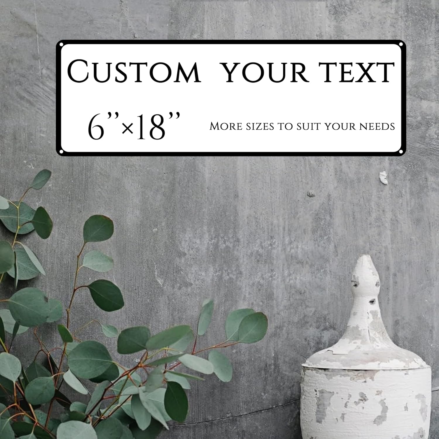 Custom Sign, street signs customized，Aluminum Weatherproof Metal Sign Multiple Sizes, Customize for Office, Business, Workplace, office, Home, Delivery Signs(6 * 18 Inch)