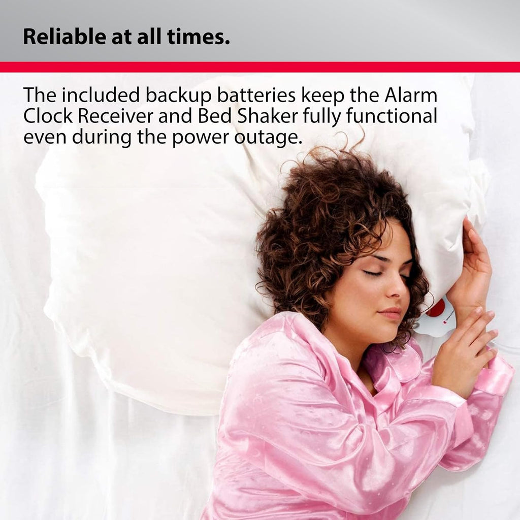 Bellman & Symfon Alarm Clock with Bed Shaker – Visit Smart Home System Hub Component – Deaf and Hard of Hearing – Vibrating Loud Alarm, Flashing Light Alerts, Emergency Receiver for Seniors