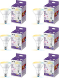 WiZ 65W BR30 Tunable White LED Smart Bulb - Pack of 6 - E26- Indoor - Connects to Your Existing Wi-Fi - Control with Voice or App + Activate with Motion - Matter Compatible