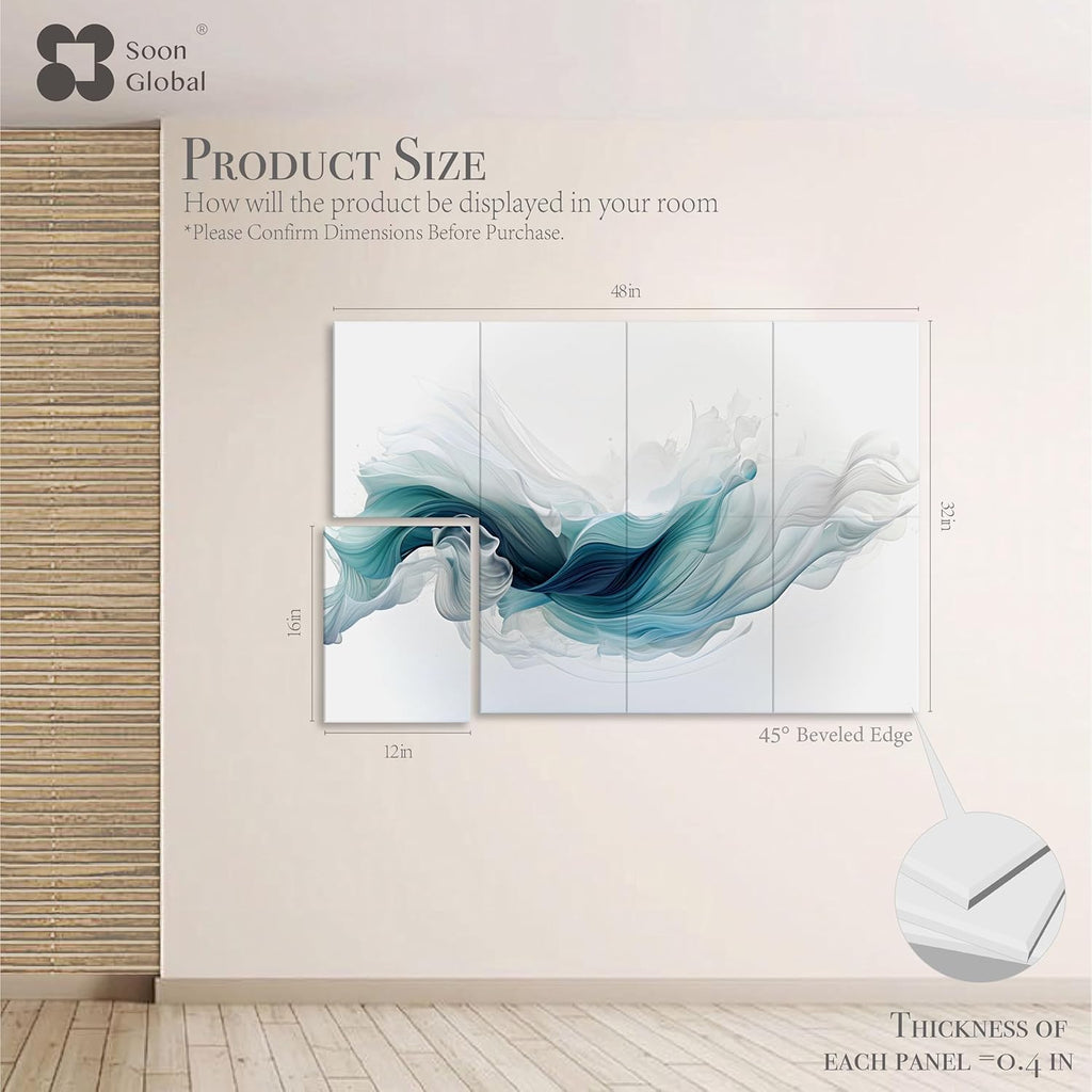8-Pack Acoustical Wall Panels,48 X 32 Inches Sound Absorbing Panels, Decorative Acoustical Wall Panels, Acoustic Treatment for Recording Studio, Ethereal Illumination