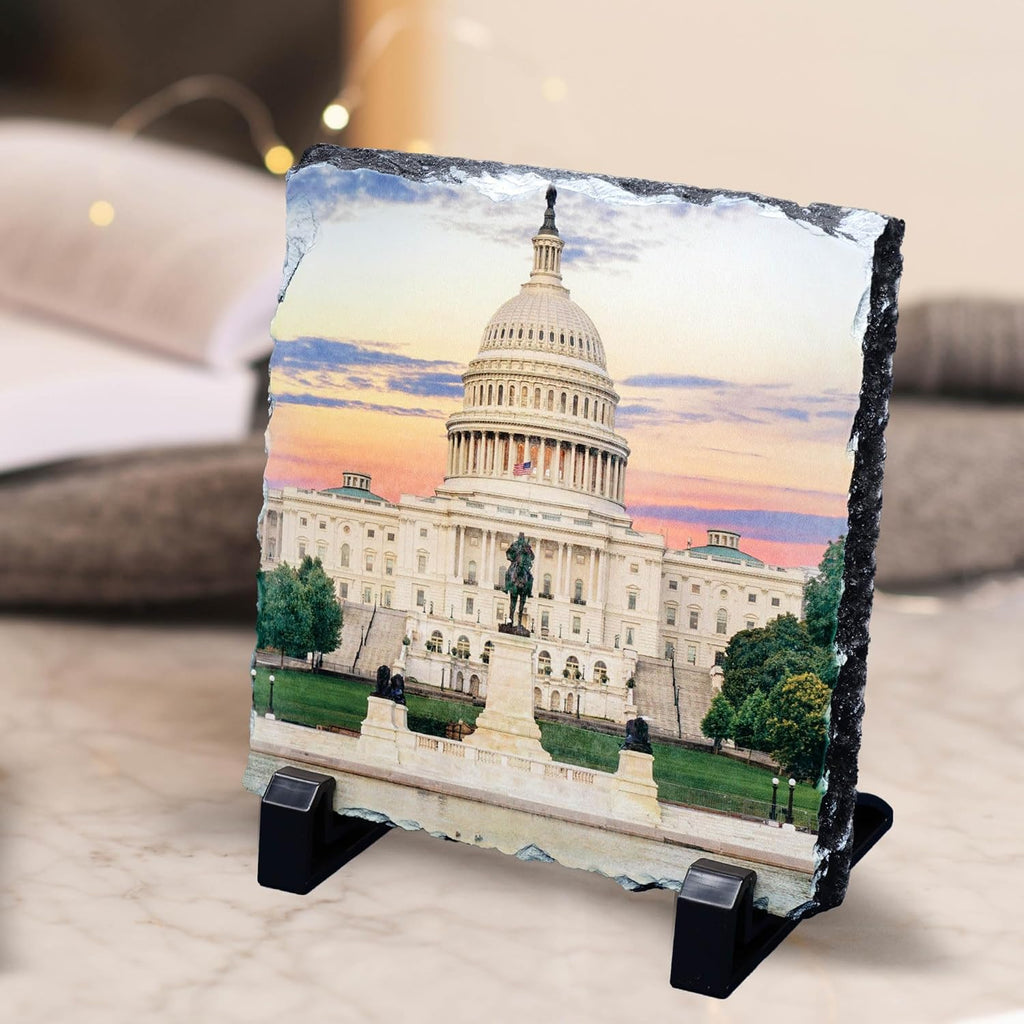 ArtPix 3D Christmas Personalized Slate Plate, Customized Xmas Photo Print Stone, Custom Picture Gift for Wife, Women, Family, Her, Him, Rock Slate Plaque Frame (Large)