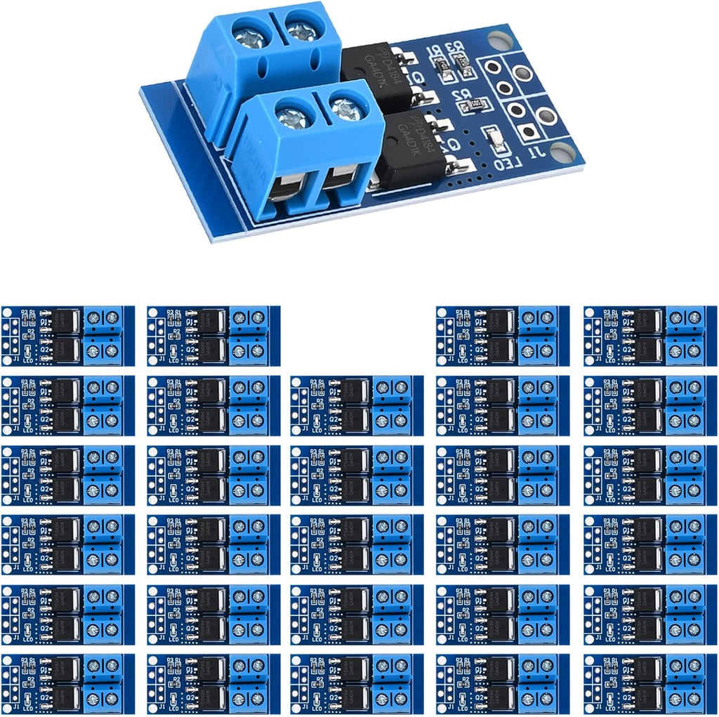 Dual High-Power MOSFET Trigger Switch Drive Module 0-20KHz PWM Adjustment Electronic Switch Control Board Motor Speed Controller Lamp Brightness Control, DC 5V-36V 400W, 15A (Max 30A) (30PCS)