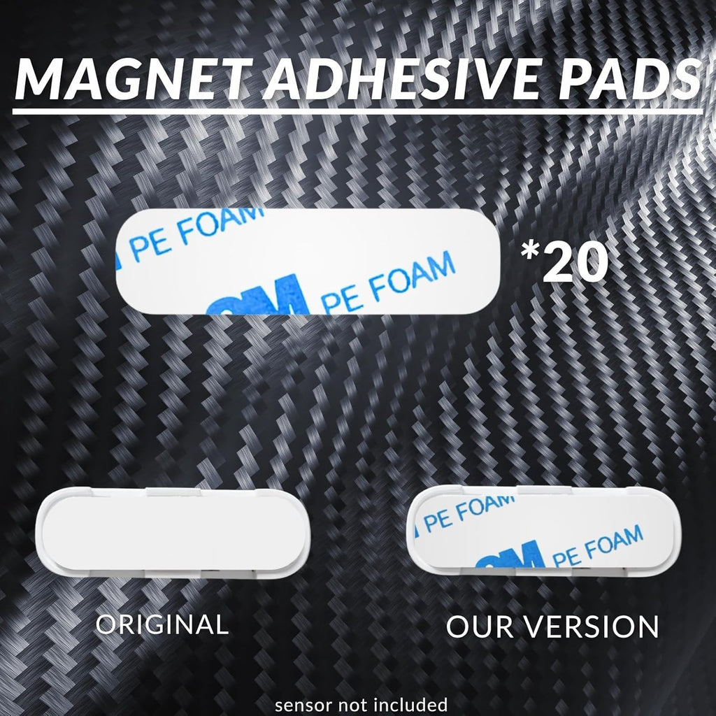 Safe Entry Sensors Replacement Adhesive Strips for SimpliSafe – Pre-Cut Replacement Tape for Sensors & Magnets | No Cutting Needed, Residue-Free Removal | Pack of 20 Sensor Pads & 20 Magnetic Pads