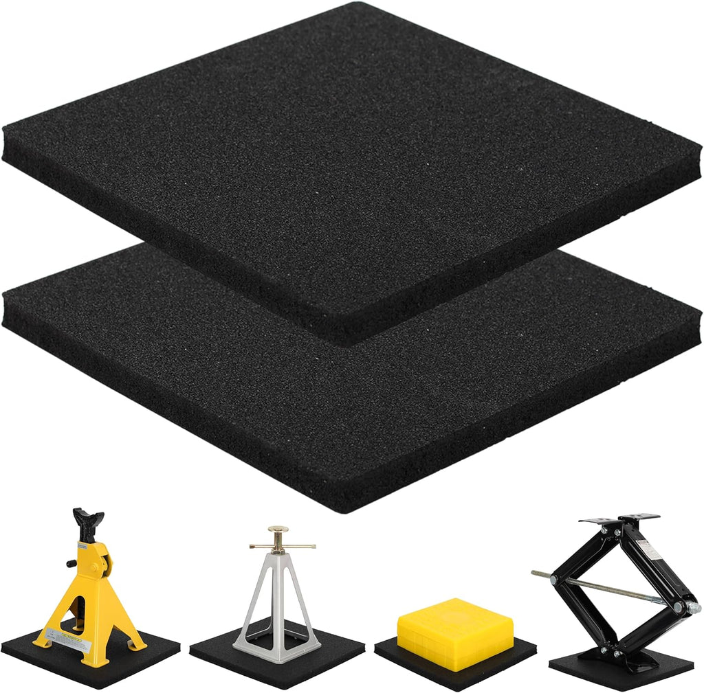 OULEME RV Leveling Block Flex Pads, 12” Rubber Jack Pads, Anti-Vibration & Anti-Slip Mats, for Camper Travel Trailer Jacks & Stands & Stabilizers on Uneven Surfaces, 2-Pack