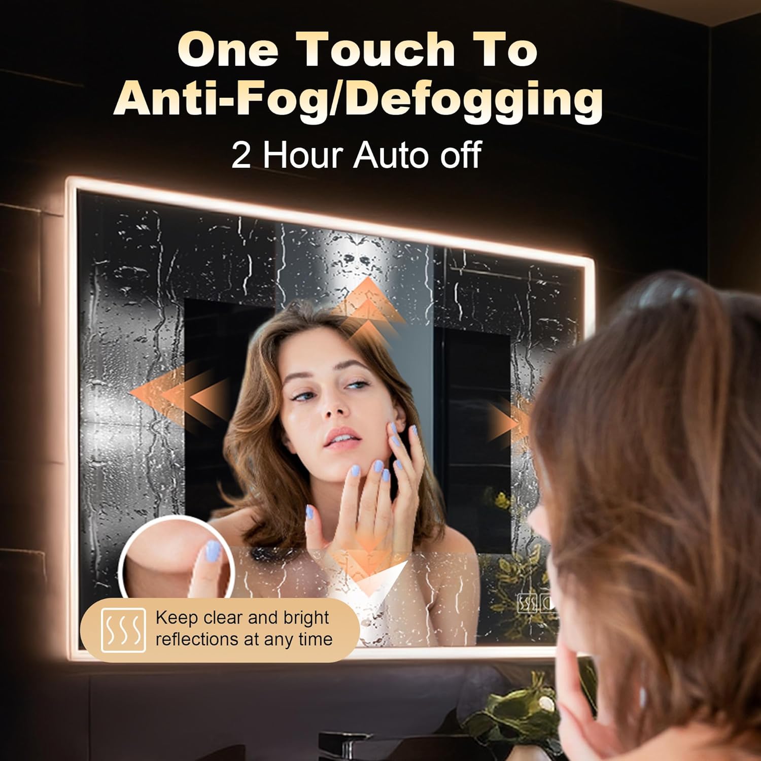 Led Mirror for Bathroom, 40x32 Inch Lighted Mirrors with 10X Magnification and Shaver Charging Port, Anti-Fog, Memory Function, 3 Color Temperature, Dimmable Led Backlit Mirror, Horizontal/Vertical
