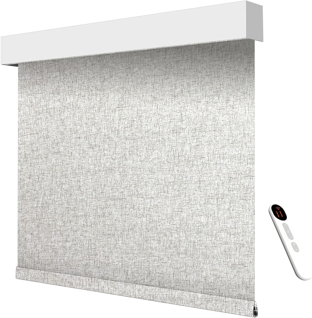 Smart Motorized Blinds – 70% Blackout Roller Shades with Remote, Alexa/Google Home/Siri Control, Matter Compatible, Wireless Rechargeable Battery, Custom Sizes for Windows & Sliding Doors