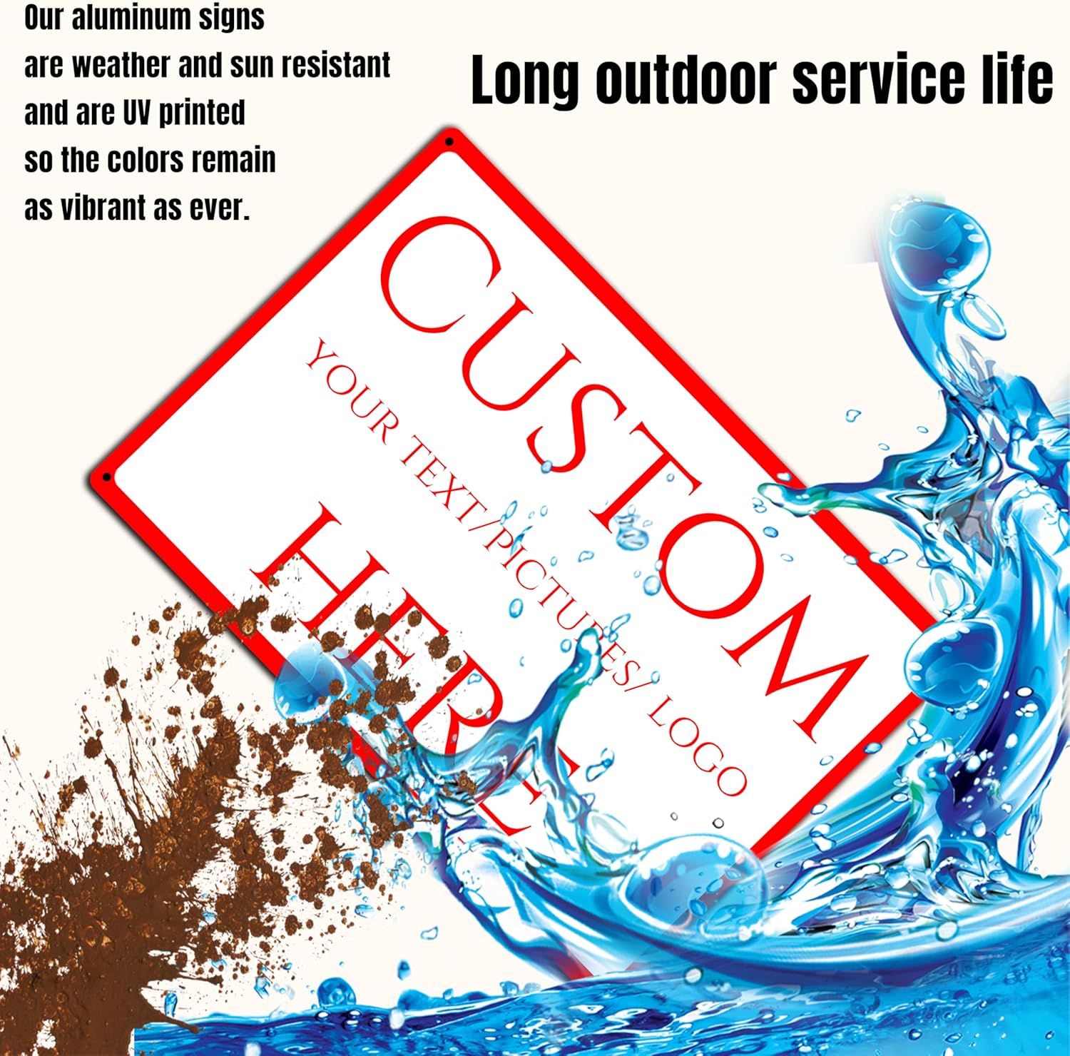 custom metal sign,make your own sign custom，Aluminum Weatherproof Metal Sign Multiple Sizes, Customize for Office, Business, Workplace, office, Home, Delivery Signs(18 * 14 Inch)