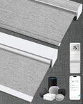 Kincmo Motorized Blinds with Remote,100% Blackout Motorized Roller Shades Work with Apple Homekit,Alexa,Google, Custom Electric Blinds with App,Voice Control (Dreamy Grey)