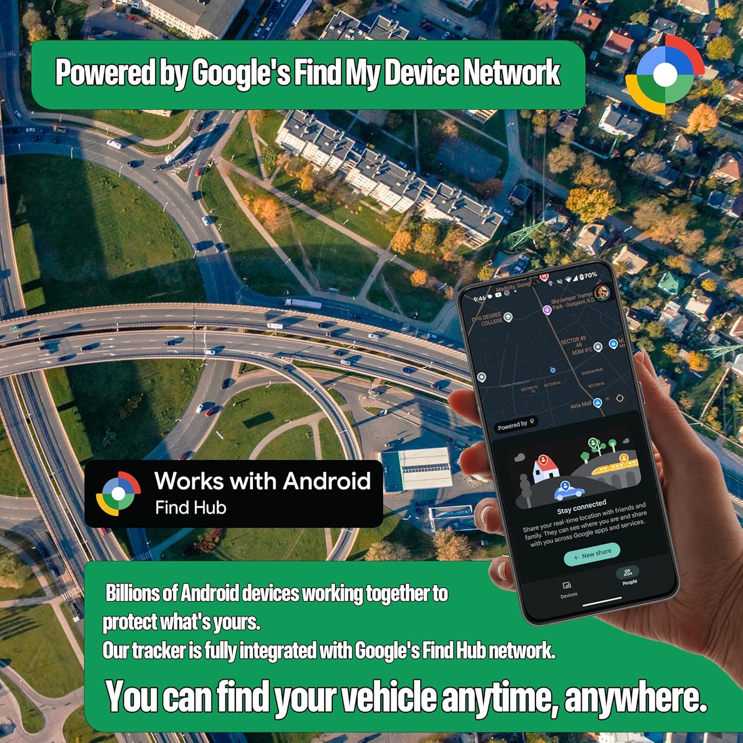 Magnetic Hidden GPS Tracker for Vehicles – Android Only, Long Battery Life, No Subscription, Car Tracker Device Hidden (Android Tracker)