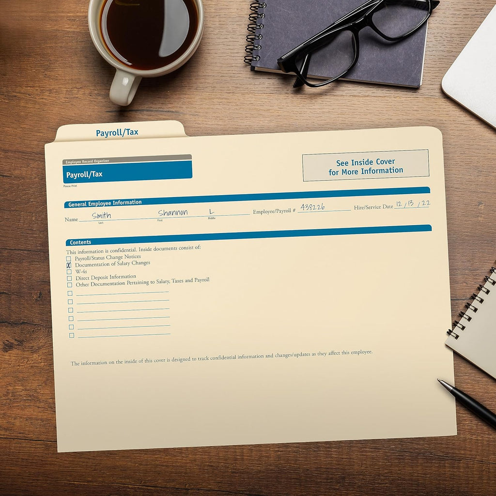 ComplyRight Payroll/Tax Folder - 11.75” x 9.5” - HR and Employee Management - 25-Pack