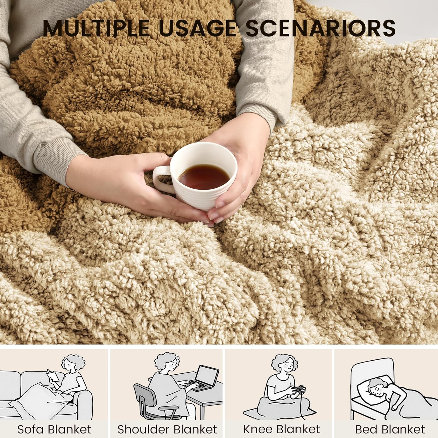 Heated Blanket Electric Blanket Throw - Fast Heating Blanket Throw Double Sided Sherpa Ultra Soft Cozy with 10 Heating Levels & 2-10 Hours Auto Off, Mashine Washable, 50 x 60 Inches, Grey