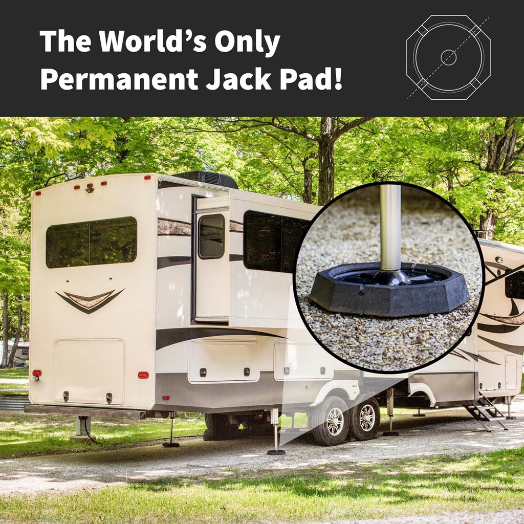 SnapPad EQ Permanently Attached RV Leveling Jack Pad for Equalizer Landing Feet (Round 4-Pack)