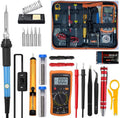 Soldering Iron Kit, Digital Multimeter Kit, Multi Tester, Voltage Tester, Measures AC/DC Voltage, Current, Resistance/Continuity/Diode/Triode. Electric Soldering Iron, Adjustable Temperature