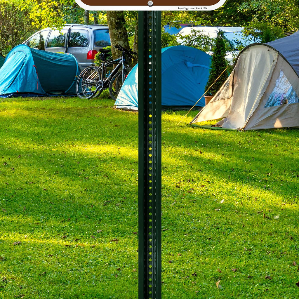 SmartSign U-Channel Sign Post, Medium Weight | 6' Tall Baked Enamel Steel Post - Pack of 3