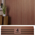Wood Panels for Wall - Oak Acoustic Wall Panels - 4PK Wall Wood Panels - 94.49” x 12 - Soundproof Wall Panels for Decor - Acoustic Slat Wood Wall Panels for Interior Decoration of Walls (Oak Cherry)