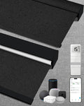 Kincmo Motorized Blinds with Remote,100% Blackout Motorized Roller Shades Work with Apple Homekit,Alexa,Google, Custom Electric Blinds with App,Voice Control (Eclipse Obsidian Black)