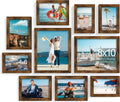 decorUhome Picture Frames Collage Wall Decor for Photo Gallery Display, Assorted Picture Frames set of 10 Including Two 8x10 / Four 5x7 / Four 4x6 for Family Wall Decor, Distressed Brown, 10 Pack
