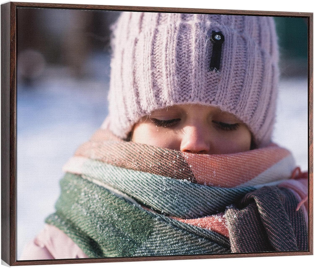 P&L ART. Personalized Custom Canvas Prints: Photo On Canvas Transform Your Photos into Stunning Framed Wall Art Digitally Printed Photo To Canvas Ideal for Home Decor Gifts Keepsakes Walnut 24X32