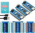 3-Pack Nano V3.0 Development Board Expansion Kit, 3 x Nano V3.0 Type-C & 3X Versatile Expansion Board (Screw, Non-Screw, 2.54mm) Compatible with Arduino IDE Prototyping Projects