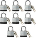 Lock, Laminated Steel Keyed Padlock, Keyed Alike Locks, Normal Shackle Padlock-Pack of 8