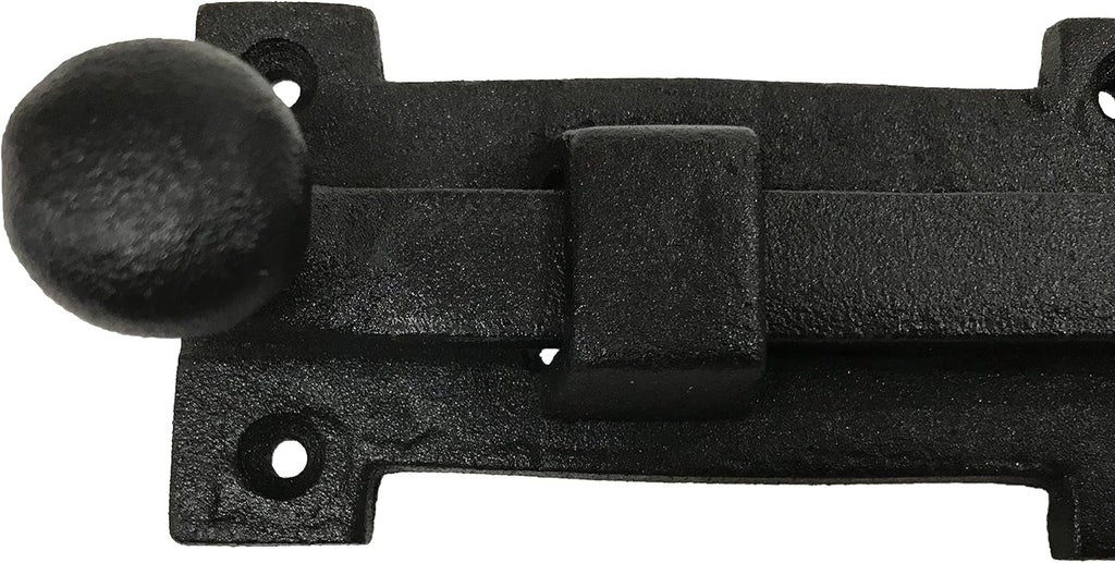 Antique style 8" Black Wrought Iron - Slide Door Bolt Latch - vintage iron - Decorative style 8 in door latch DS-04 (1)